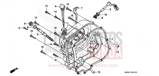 PANNEAU CARTER-MOTEUR D. CB250X de 1999